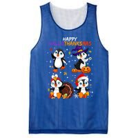 Penguin Happy Hallothanksmas Halloween Thanksgiving Xmas Cute Gift Mesh Reversible Basketball Jersey Tank