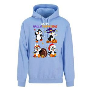 Penguin Happy Hallothanksmas Halloween Thanksgiving Xmas Cute Gift Unisex Surf Hoodie