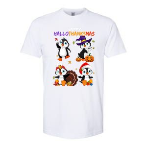 Penguin Happy Hallothanksmas Halloween Thanksgiving Xmas Cute Gift Softstyle CVC T-Shirt