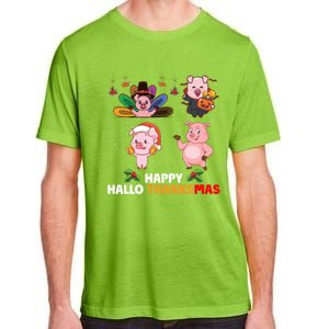 Pig Happy Hallothanksmas Halloween Thanksgiving Xmas Gift Adult ChromaSoft Performance T-Shirt