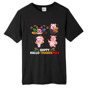 Pig Happy Hallothanksmas Halloween Thanksgiving Xmas Gift Tall Fusion ChromaSoft Performance T-Shirt