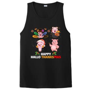 Pig Happy Hallothanksmas Halloween Thanksgiving Xmas Gift PosiCharge Competitor Tank