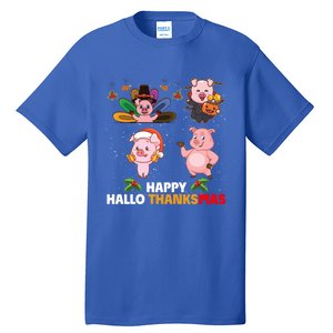 Pig Happy Hallothanksmas Halloween Thanksgiving Xmas Gift Tall T-Shirt