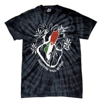 Palestine Heart Human Rights Palestine Free Freedom Palestine Flag Tie-Dye T-Shirt