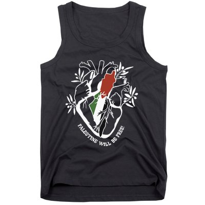 Palestine Heart Human Rights Palestine Free Freedom Palestine Flag Tank Top