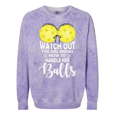 Pickleball Handle Her Balls Colorblast Crewneck Sweatshirt