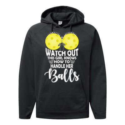 Pickleball Handle Her Balls Performance Fleece Hoodie