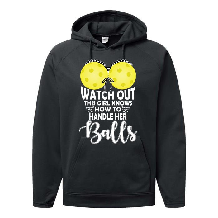 Pickleball Handle Her Balls Performance Fleece Hoodie