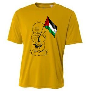 Palestine Hanzala Holding Palestinian Flag Free Palestine Gift Cooling Performance Crew T-Shirt