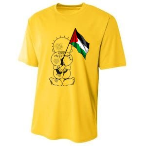 Palestine Hanzala Holding Palestinian Flag Free Palestine Gift Performance Sprint T-Shirt