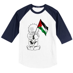 Palestine Hanzala Holding Palestinian Flag Free Palestine Gift Baseball Sleeve Shirt