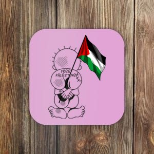 Palestine Hanzala Holding Palestinian Flag Free Palestine Gift Coaster