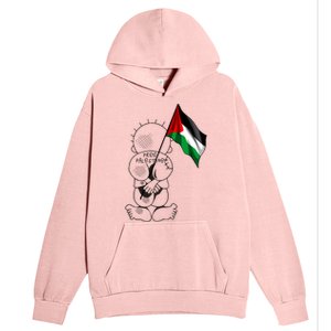 Palestine Hanzala Holding Palestinian Flag Free Palestine Gift Urban Pullover Hoodie