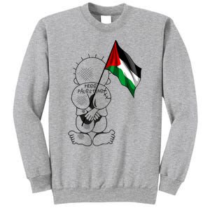 Palestine Hanzala Holding Palestinian Flag Free Palestine Gift Sweatshirt