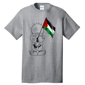 Palestine Hanzala Holding Palestinian Flag Free Palestine Gift Tall T-Shirt