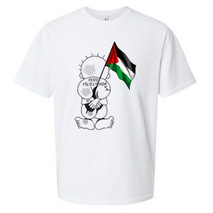 Palestine Hanzala Holding Palestinian Flag Free Palestine Gift Sueded Cloud Jersey T-Shirt