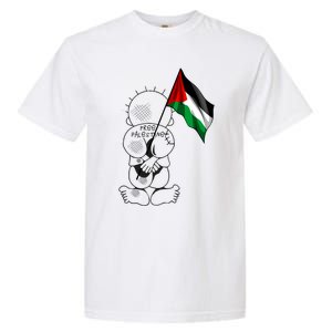 Palestine Hanzala Holding Palestinian Flag Free Palestine Gift Garment-Dyed Heavyweight T-Shirt