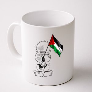 Palestine Hanzala Holding Palestinian Flag Free Palestine Gift Coffee Mug