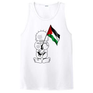 Palestine Hanzala Holding Palestinian Flag Free Palestine Gift PosiCharge Competitor Tank