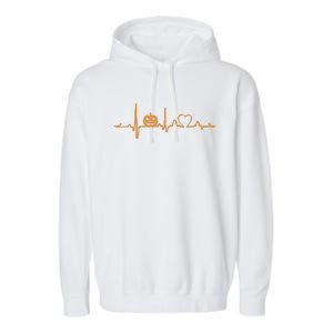 Pumpkin Heartbeat Halloween Garment-Dyed Fleece Hoodie