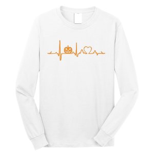 Pumpkin Heartbeat Halloween Long Sleeve Shirt