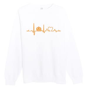 Pumpkin Heartbeat Halloween Premium Crewneck Sweatshirt