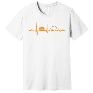 Pumpkin Heartbeat Halloween Premium T-Shirt