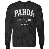 Pahoa Hawaii Hi Vintage Athletic Established Tie-Dye Long Sleeve Shirt