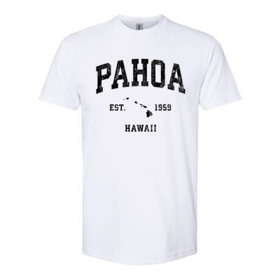 Pahoa Hawaii Hi Vintage Athletic Established Softstyle CVC T-Shirt