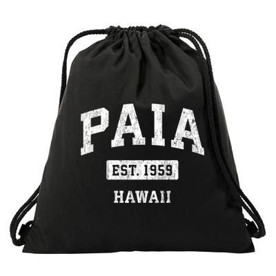 Paia Hawaii Hi Vintage Sports Established Drawstring Bag