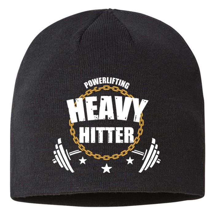 Powerlifting Heavy Hitter Vintage Gym Powerlifter Sustainable Beanie