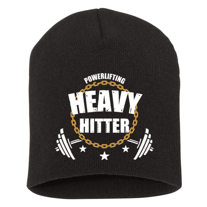 Powerlifting Heavy Hitter Vintage Gym Powerlifter Short Acrylic Beanie