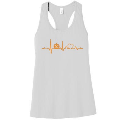 Pumpkin Heartbeat Halloween Women's Racerback Tank