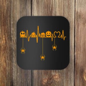 Pumpkin Heartbeat Halloween Lovers Nurse Pumpkin Heartbeat Coaster