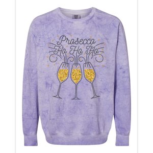 Prosecco Ho Ho Ho Gift Colorblast Crewneck Sweatshirt