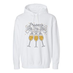 Prosecco Ho Ho Ho Gift Garment-Dyed Fleece Hoodie