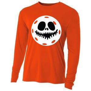 Pickleball Halloween Horror Scary Skull Cooling Performance Long Sleeve Crew