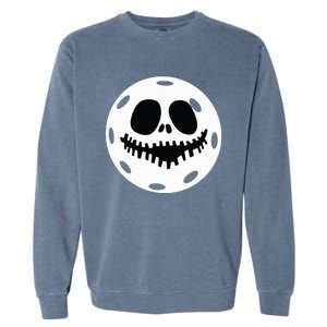 Pickleball Halloween Horror Scary Skull Garment-Dyed Sweatshirt