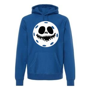 Pickleball Halloween Horror Scary Skull Premium Hoodie