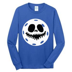 Pickleball Halloween Horror Scary Skull Tall Long Sleeve T-Shirt