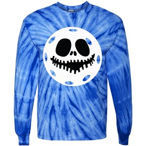 Pickleball Halloween Horror Scary Skull Tie-Dye Long Sleeve Shirt