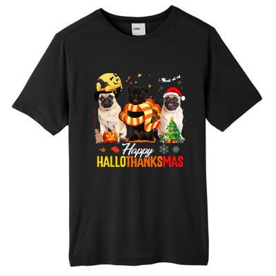 Pug Happy Hallothanksmas Festive Holiday Dog Costume Tall Fusion ChromaSoft Performance T-Shirt