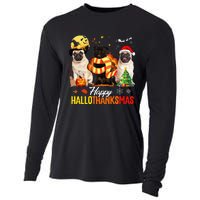 Pug Happy Hallothanksmas Festive Holiday Dog Costume Cooling Performance Long Sleeve Crew