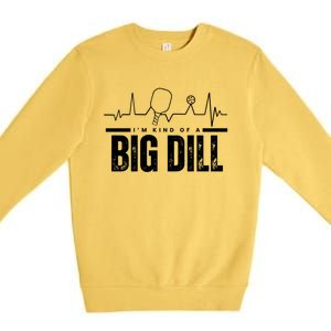 Pickleball Heartbeat IM Kind Of A Big Dill Paddleball Gift Premium Crewneck Sweatshirt