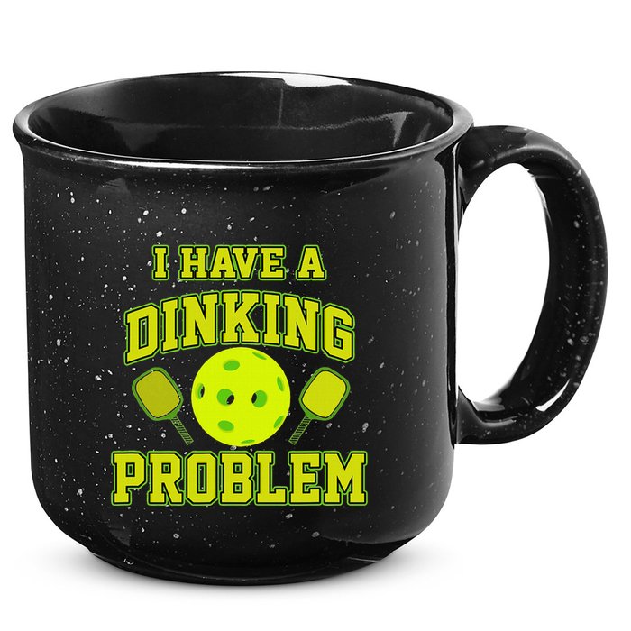 Pickleball Humor I Have A Dinking Problem Funny 15oz Campfire Ceramic Mug