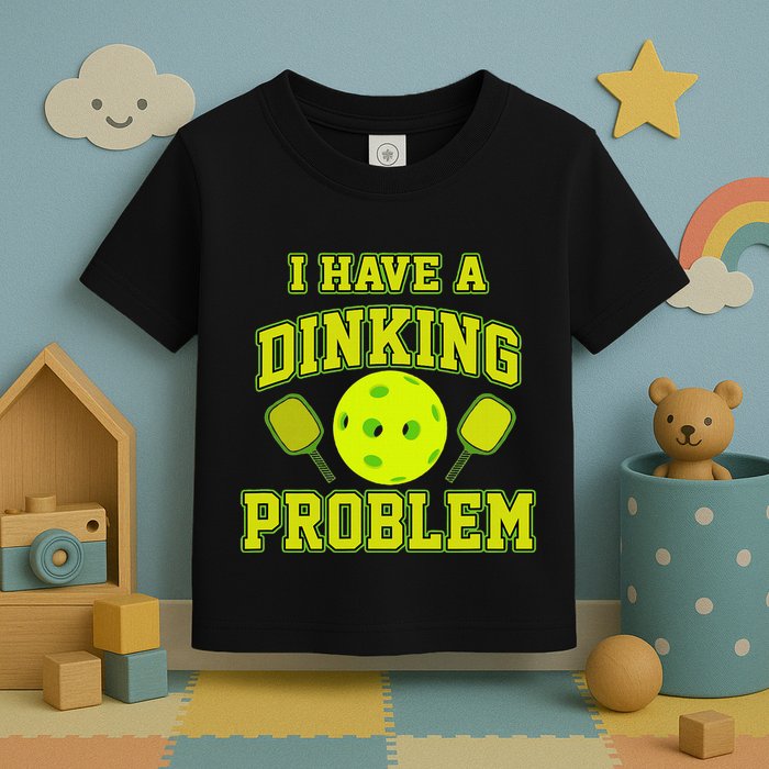 Pickleball Humor I Have A Dinking Problem Funny Toddler T-Shirt
