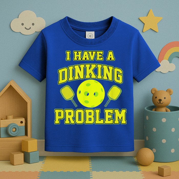 Pickleball Humor I Have A Dinking Problem Funny Toddler T-Shirt
