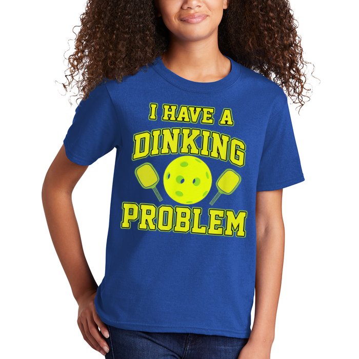 Pickleball Humor I Have A Dinking Problem Funny Kids T-Shirt