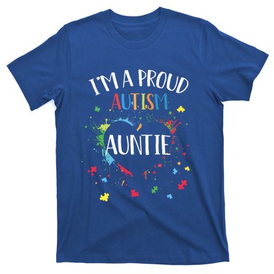 Puzzle Heart I'm A Proud Autism Auntie Autism Awareness Gift T-Shirt