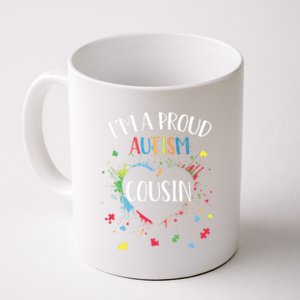 Puzzle Heart I'm A Proud Autism Cousin Autism Awareness Gift Coffee Mug